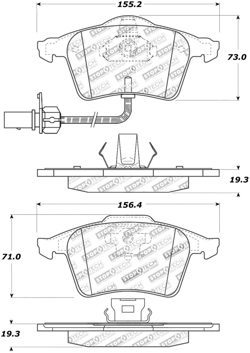 StopTech Street Touring 1/05-09 Audi A4/A4 Quattro Front Brake Pads