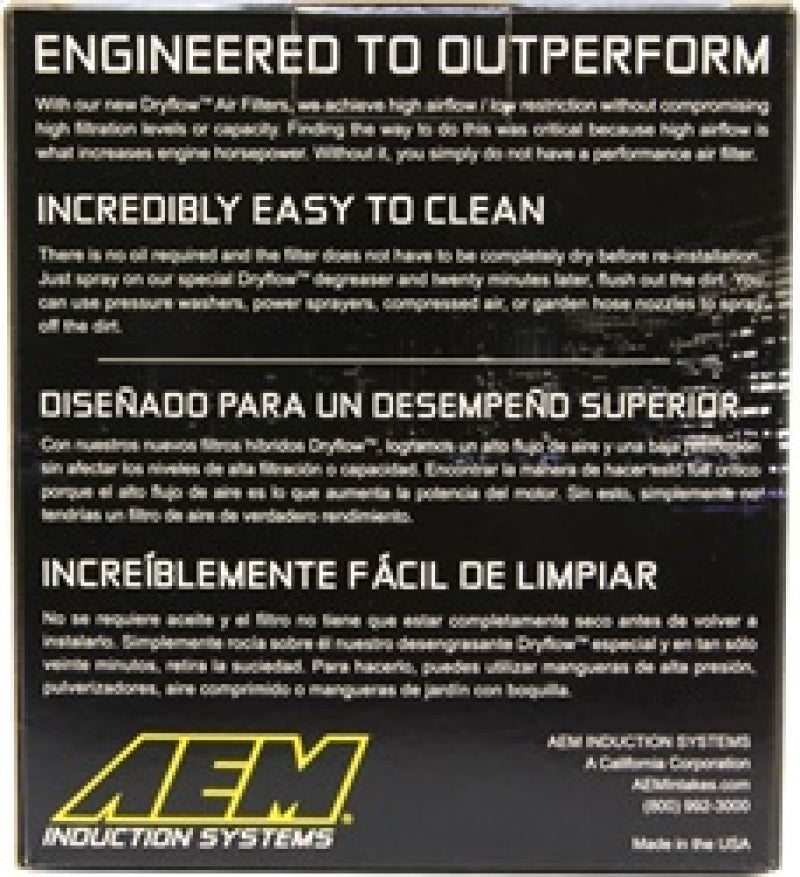 AEM 2.25 inch Short Neck 5 inch Element Filter Replacement