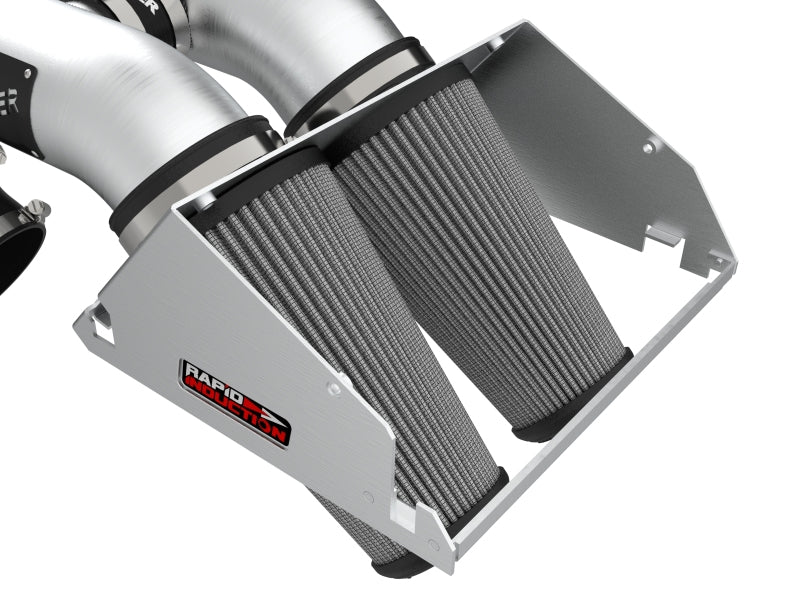 aFe Rapid Induction Cold Air Intake Brushed w/Pro DRY S Filter 21-22 Ford F-150 Raptor V6-3.5L (tt)