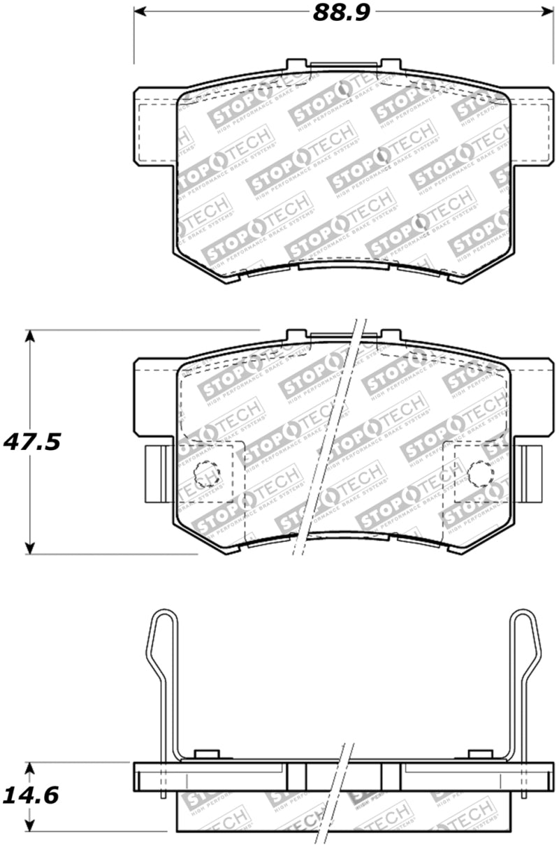 StopTech Street Touring 08-10 Honda Accord EX/EX-L Coupe Rear Brake Pads