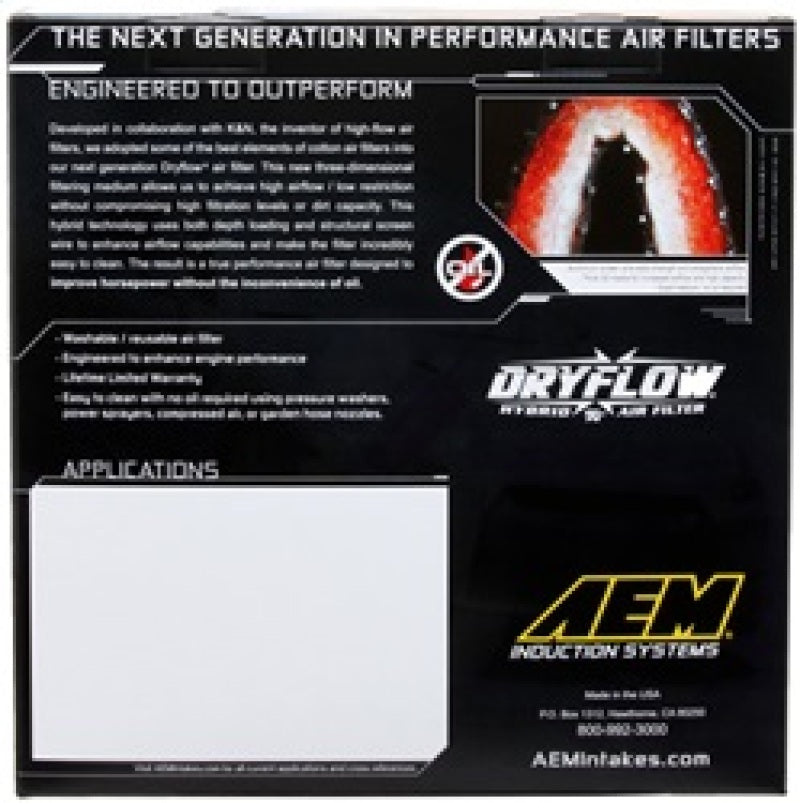 AEM 10 Dodge Ram 2500/3500 6.7L L6 DSL 11in L x 9.75in W x 6.5in H Replacement DryFlow Air Filter